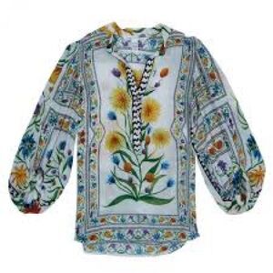 DIANE VON FURSTENBERG Syrah Floral Cotton Top